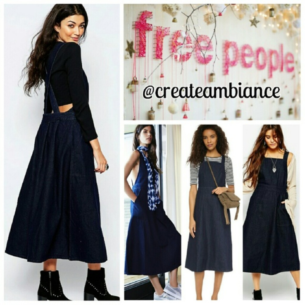 Free People denim overall dress